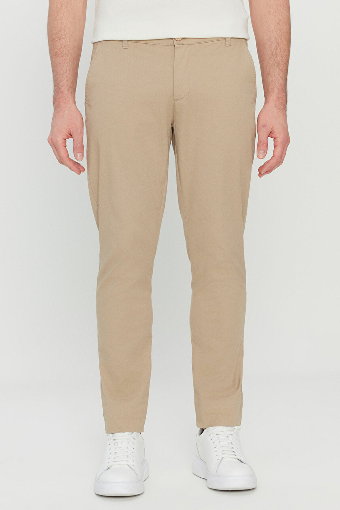 Pamuklu Slim Fit Dar Kesim Yan Cep Esnek Casual Pantolon