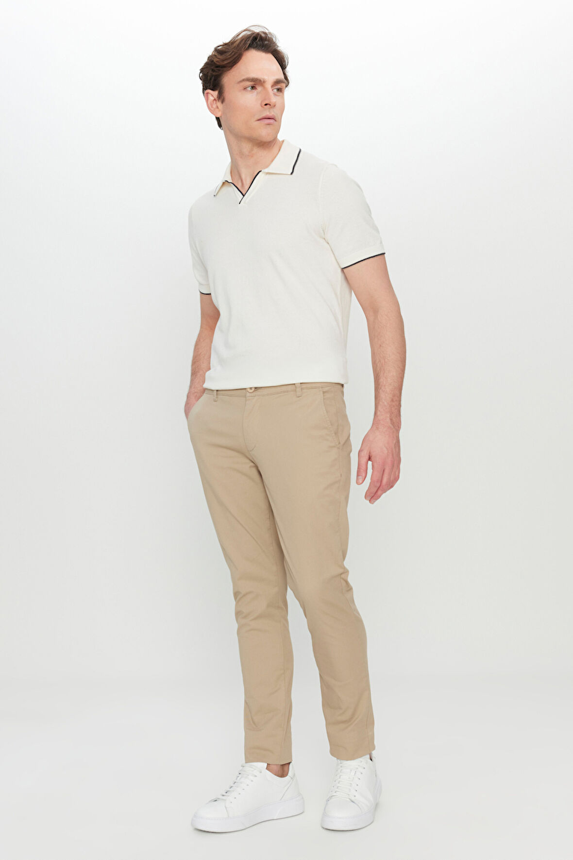 Pamuklu Slim Fit Dar Kesim Yan Cep Esnek Casual Pantolon