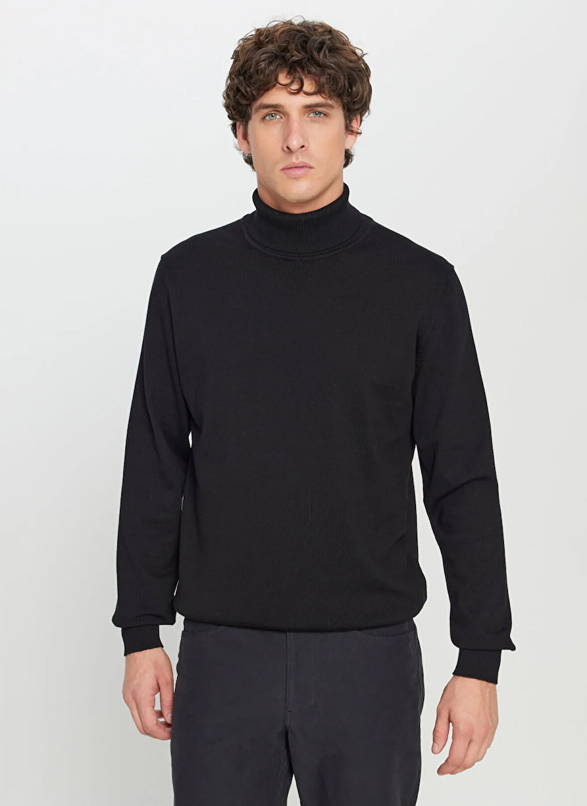 Altınyıldız Classics Tam Balıkçı Yaka Standart Siyah Erkek Kazak ACE043261440_SYH