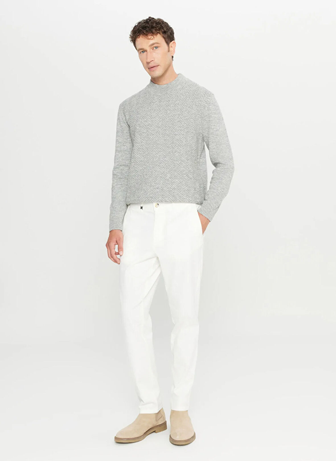 Altınyıldız Classics Normal Bel Normal Paça Slim Fit Ekru Erkek Pantolon ACE001261371_EKR