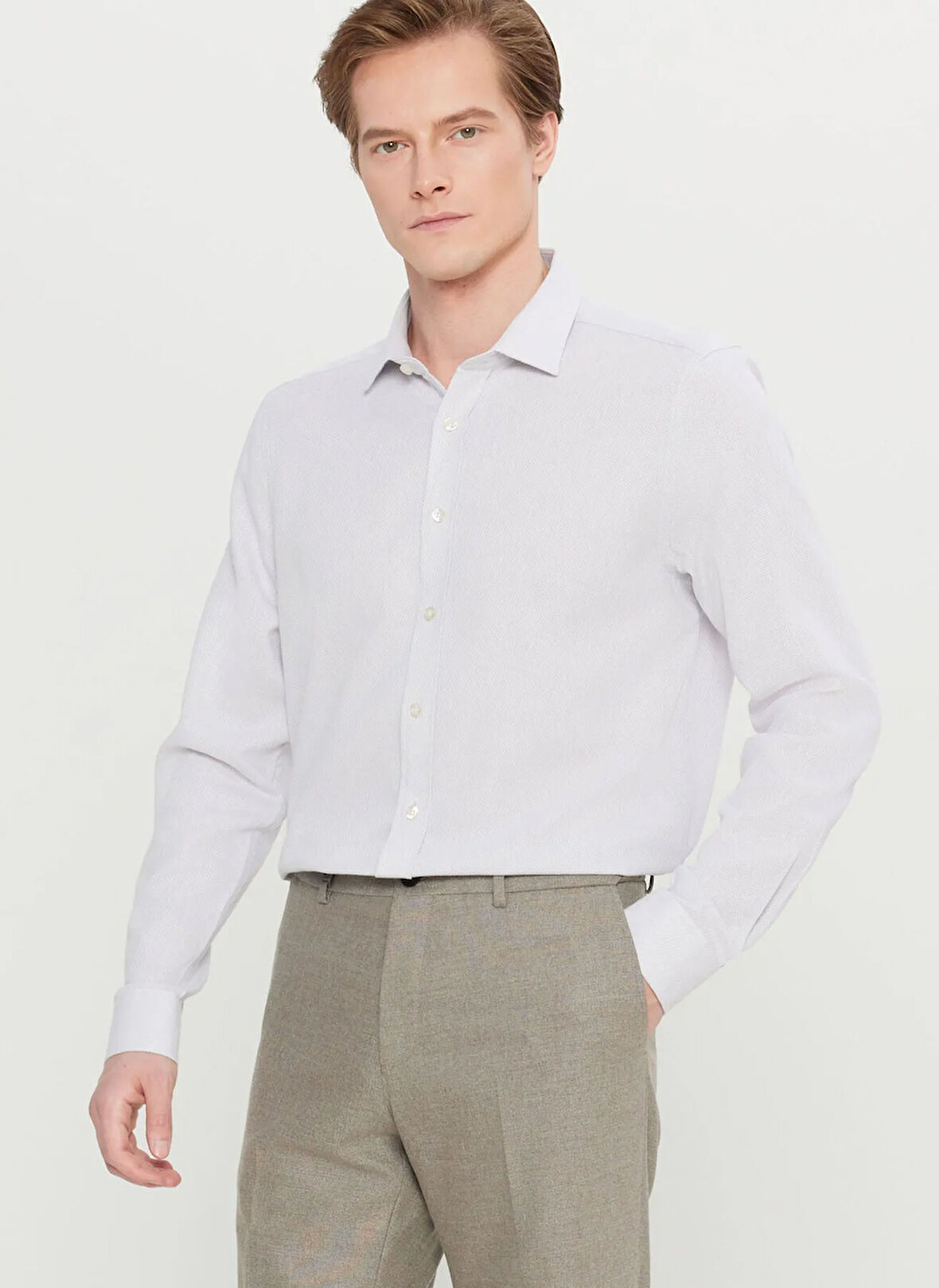 Altınyıldız Classics Tailored Fit Klasik Yaka Gri Erkek Gömlek ACE020261603_GRI