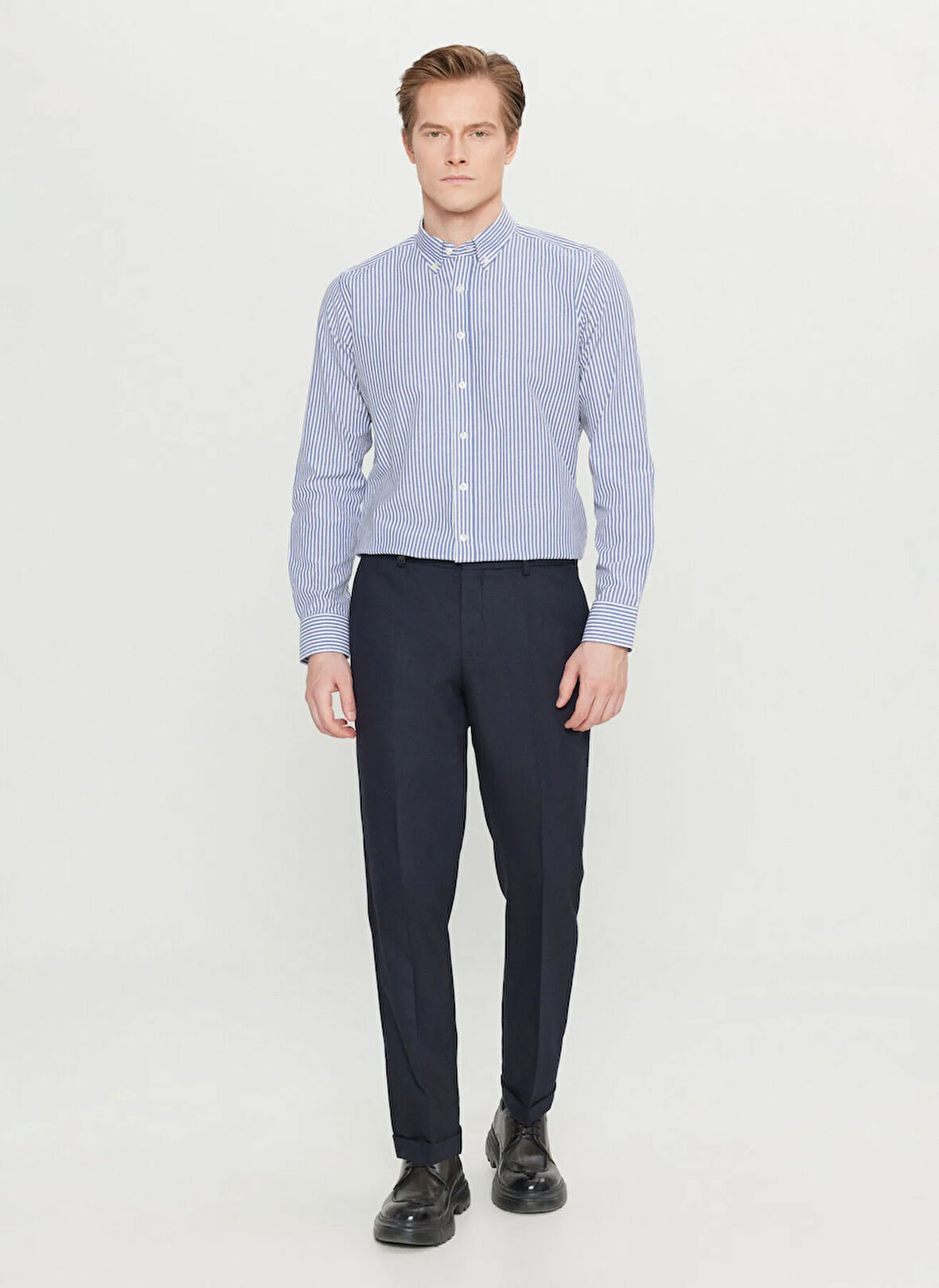 Altınyıldız Classics Lastikli Bel Duble Paça Slim Fit Lacivert Erkek Pantolon ACE001261487_LAC