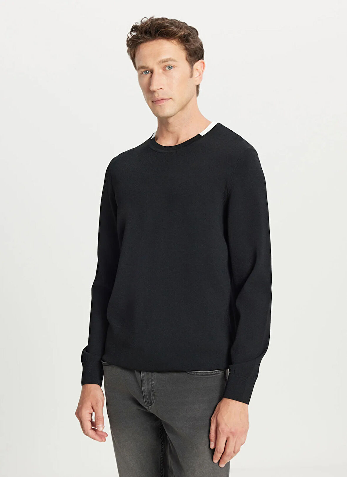 Altınyıldız Classics Bisiklet Yaka Standart Siyah Erkek Kazak ACE049261484_SYH