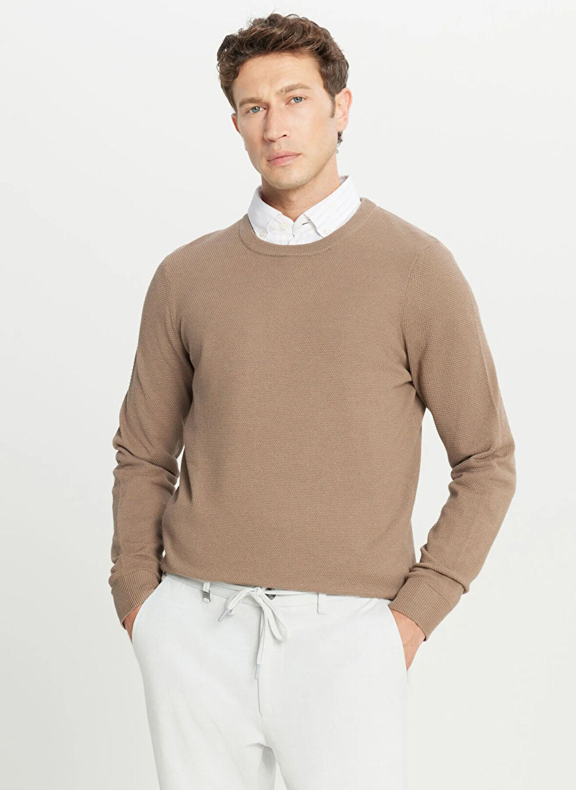 Altınyıldız Classics Bisiklet Yaka Standart Kahve Erkek Kazak ACE049261318_KHV