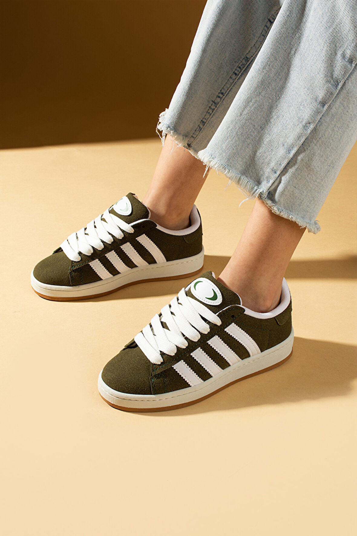 Pembe Potin Kalın Bağcıklı Şerit Detaylı Rahat Taban Kadın Sneakers 001-3458-25Beyaz