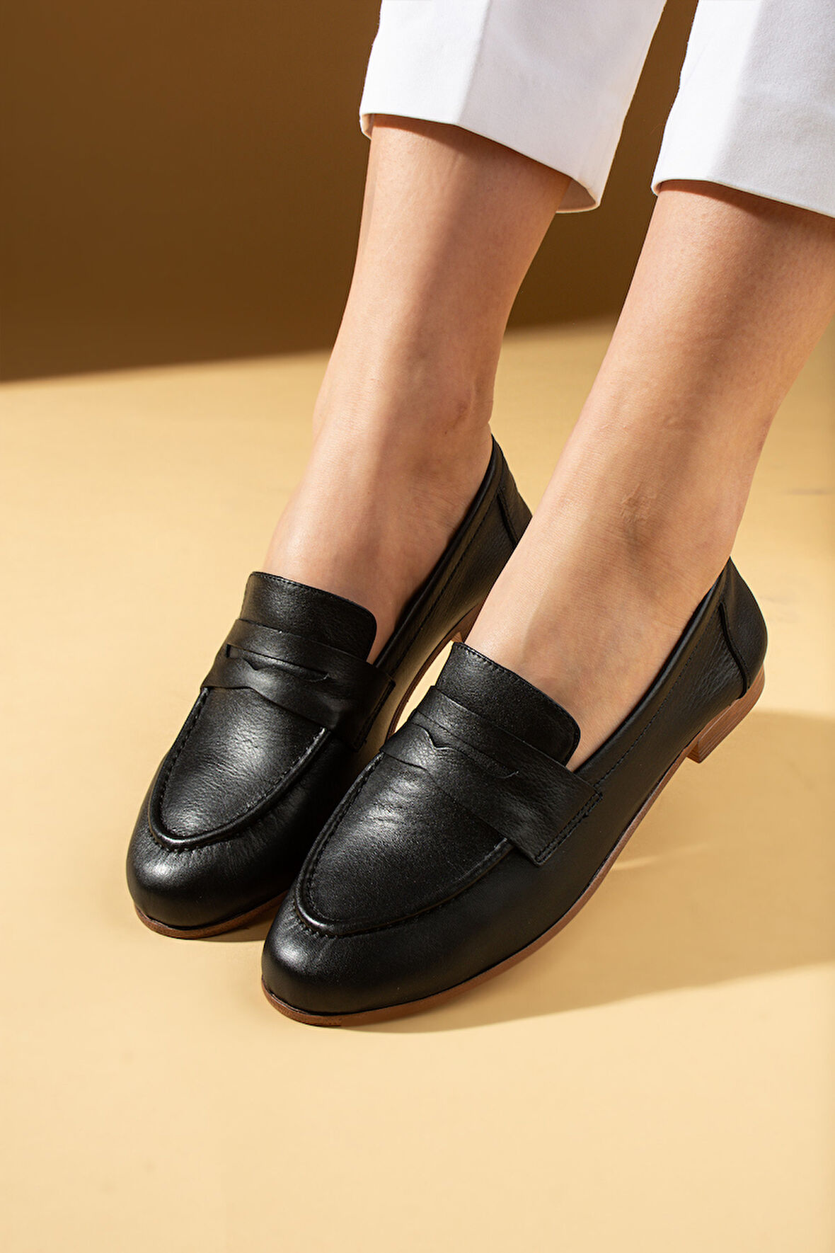 Pembe Potin Hakiki Deri Rahat Kalıp Kadın Babet 017-078-25