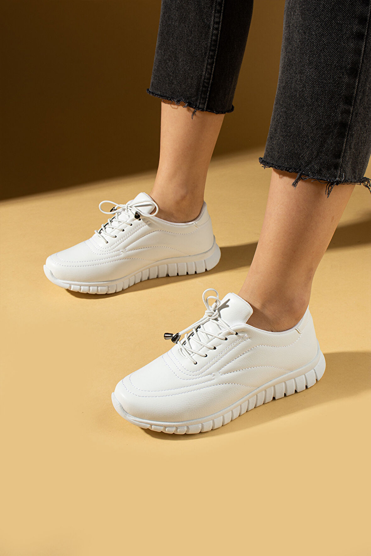 Pembe Potin Bağcıklı Rahat Taban Kadın Sneaker 59-685-25
