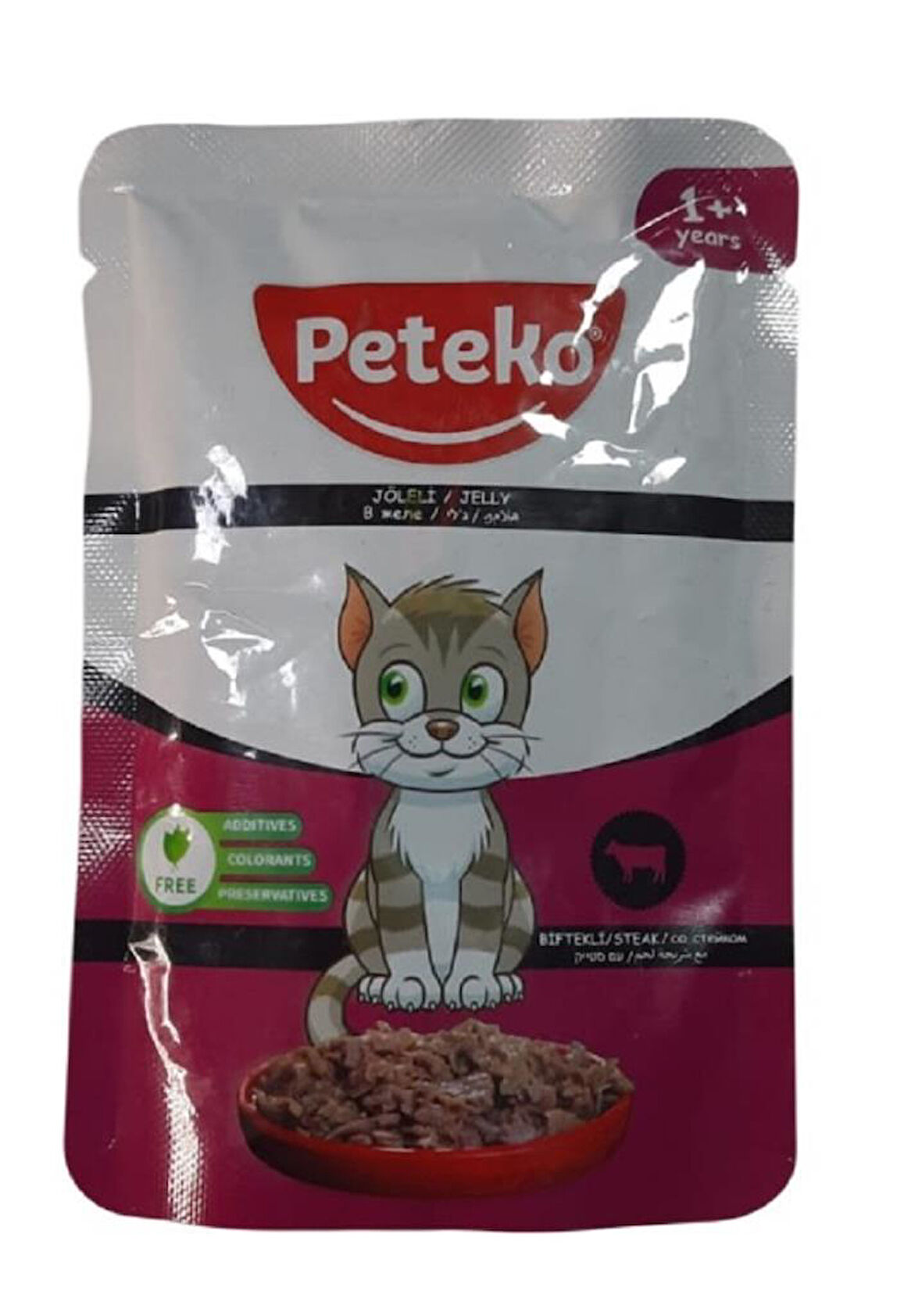 Peteko Pouch Jelly Biftekli Kedi Konserve 85 Gr