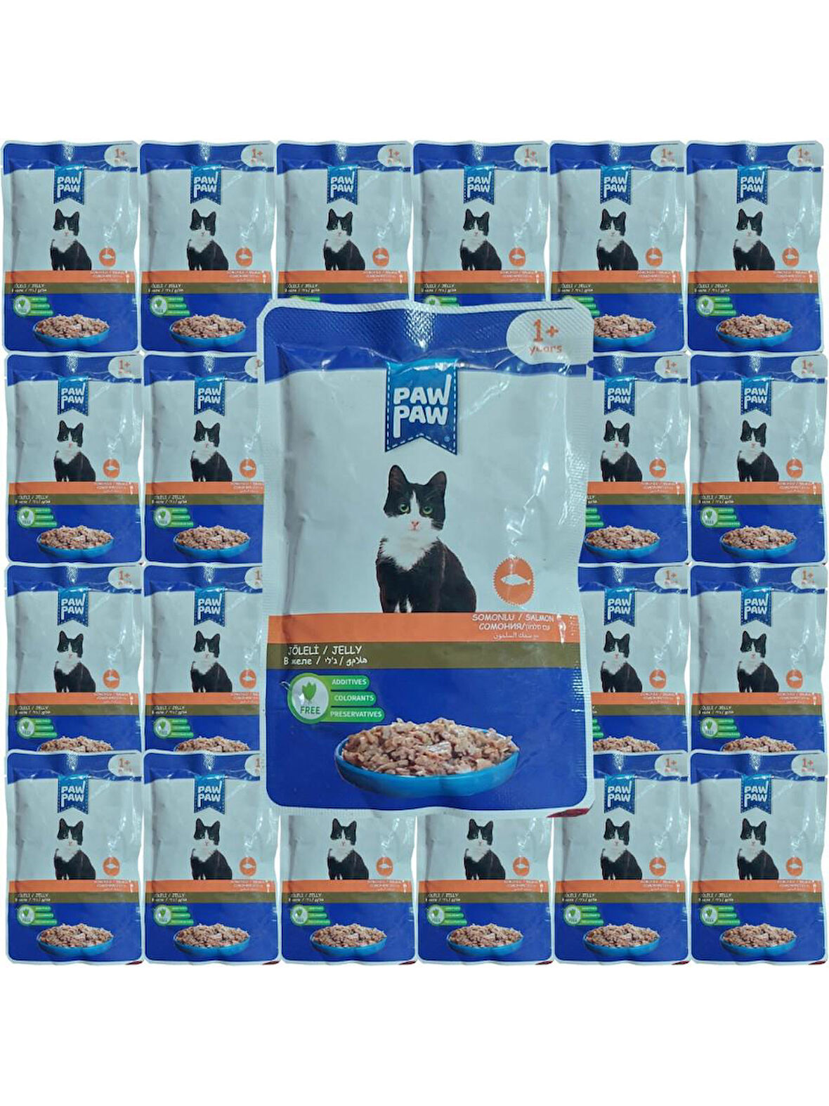 Paw Paw Jöle Içinde Somonlu Yaş Kedi Maması 85 gr x 24 Adet