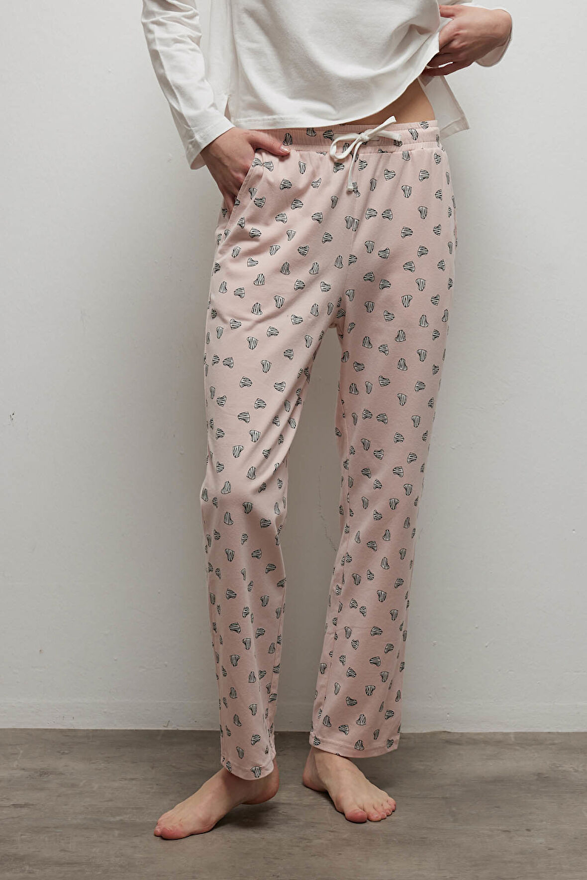 Kadın Pamuklu Cepli Uzun Pijama Altı