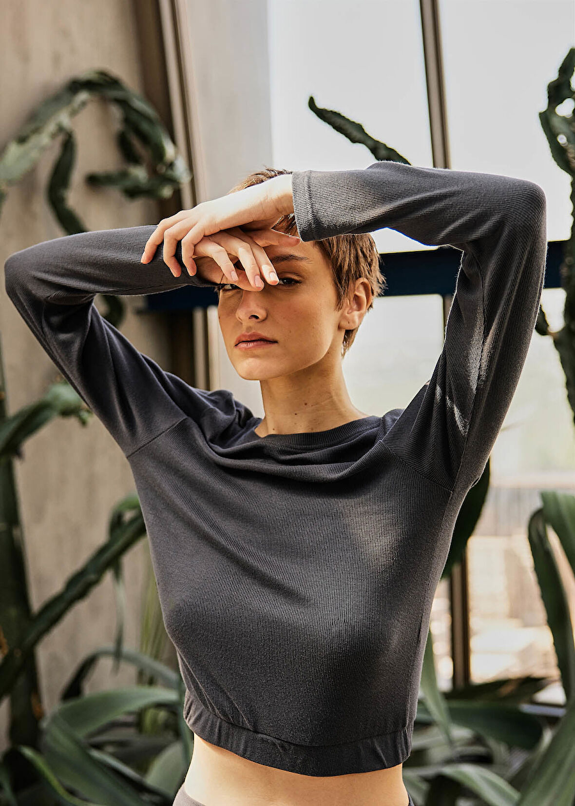 Kadın Viscose Kaşkorse Uzun Kollu T-shirt