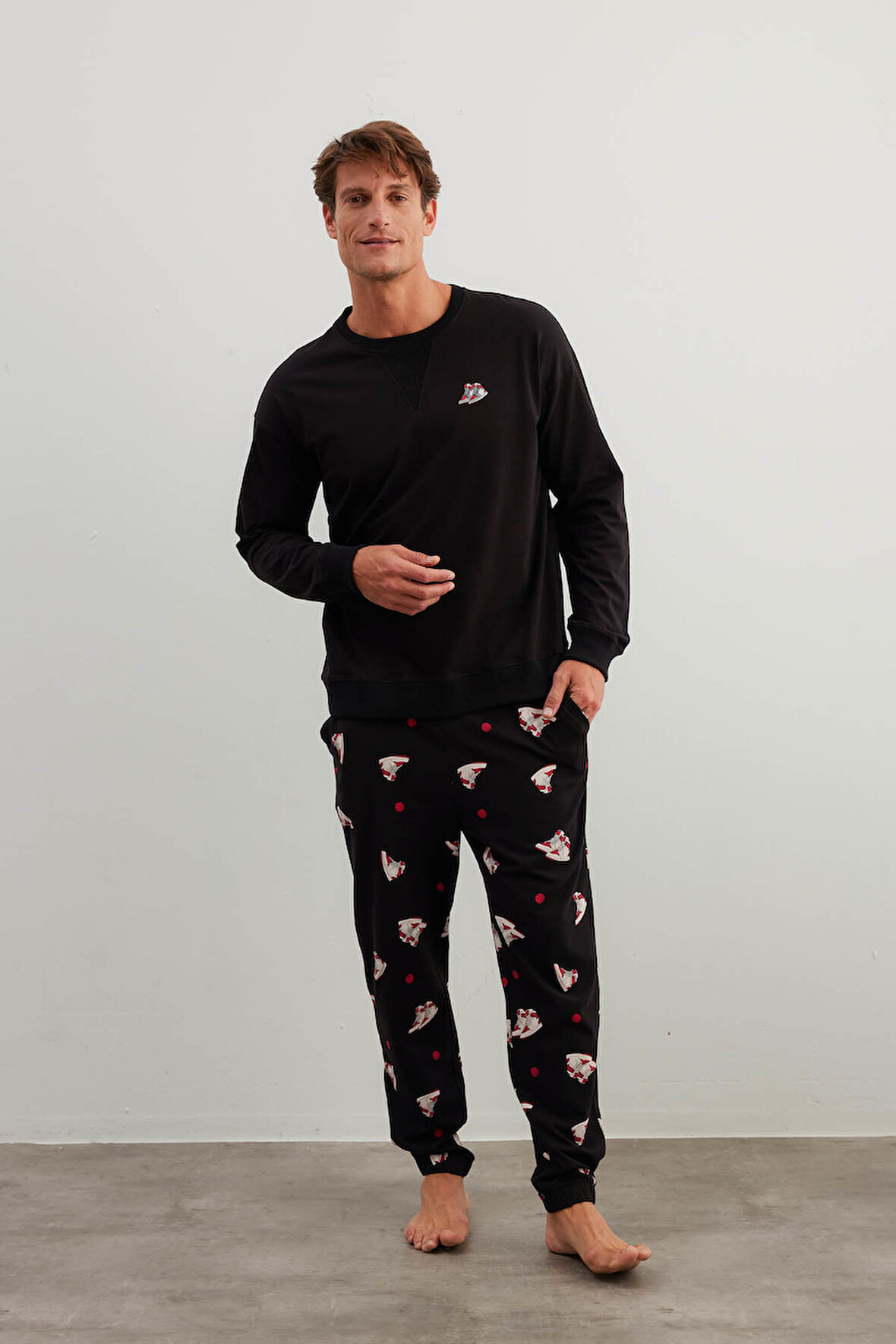 Erkek Pamuklu Uzun Kollu Pijama Takımı