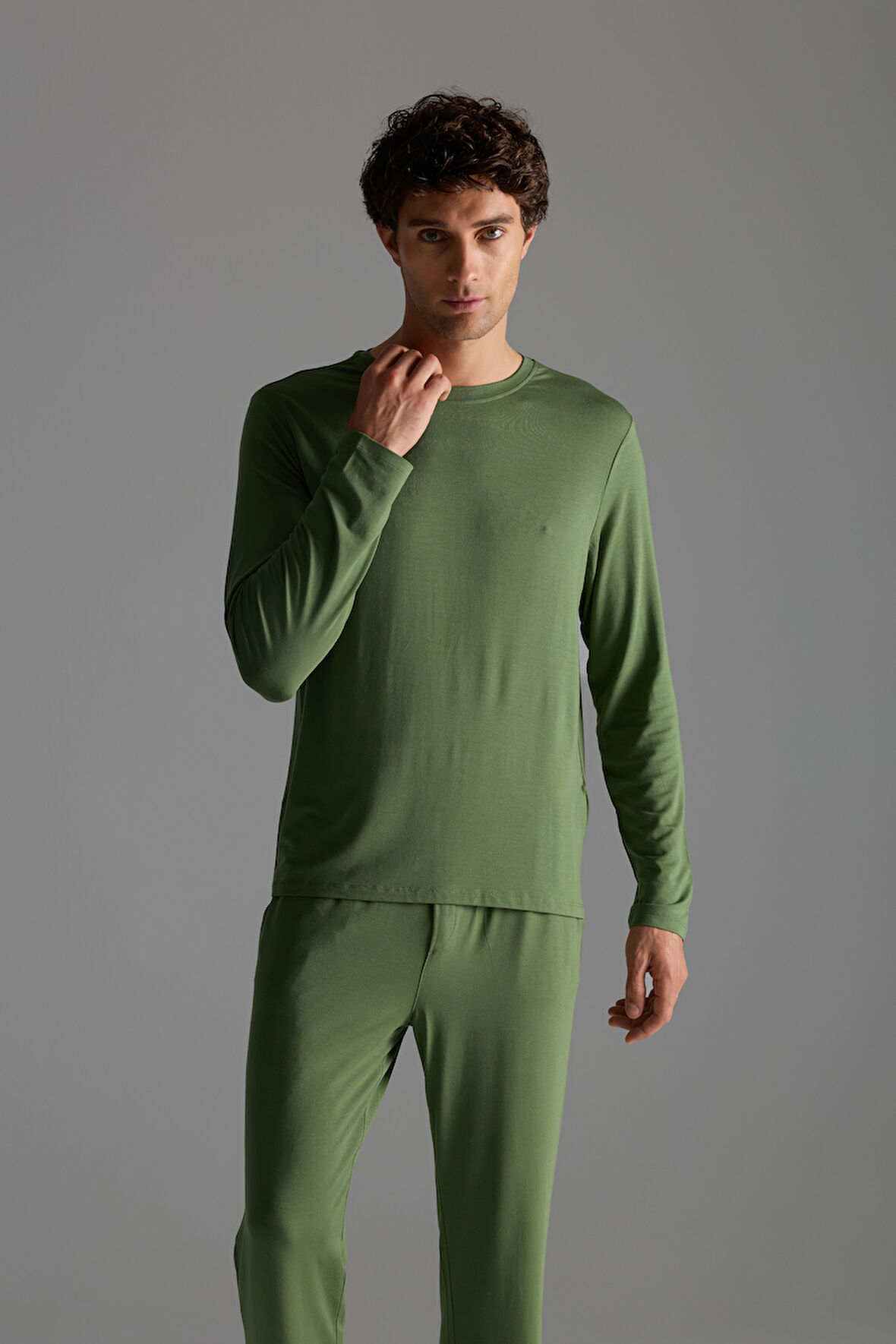 Erkek Modal Uzun Kollu T-shirt