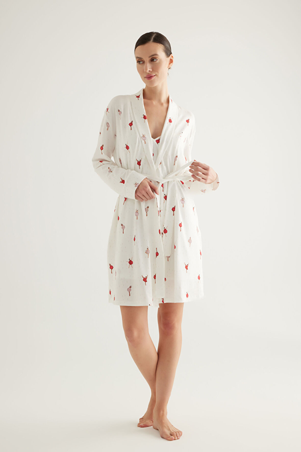 Kadın Pamuklu Cepli Sabahlık