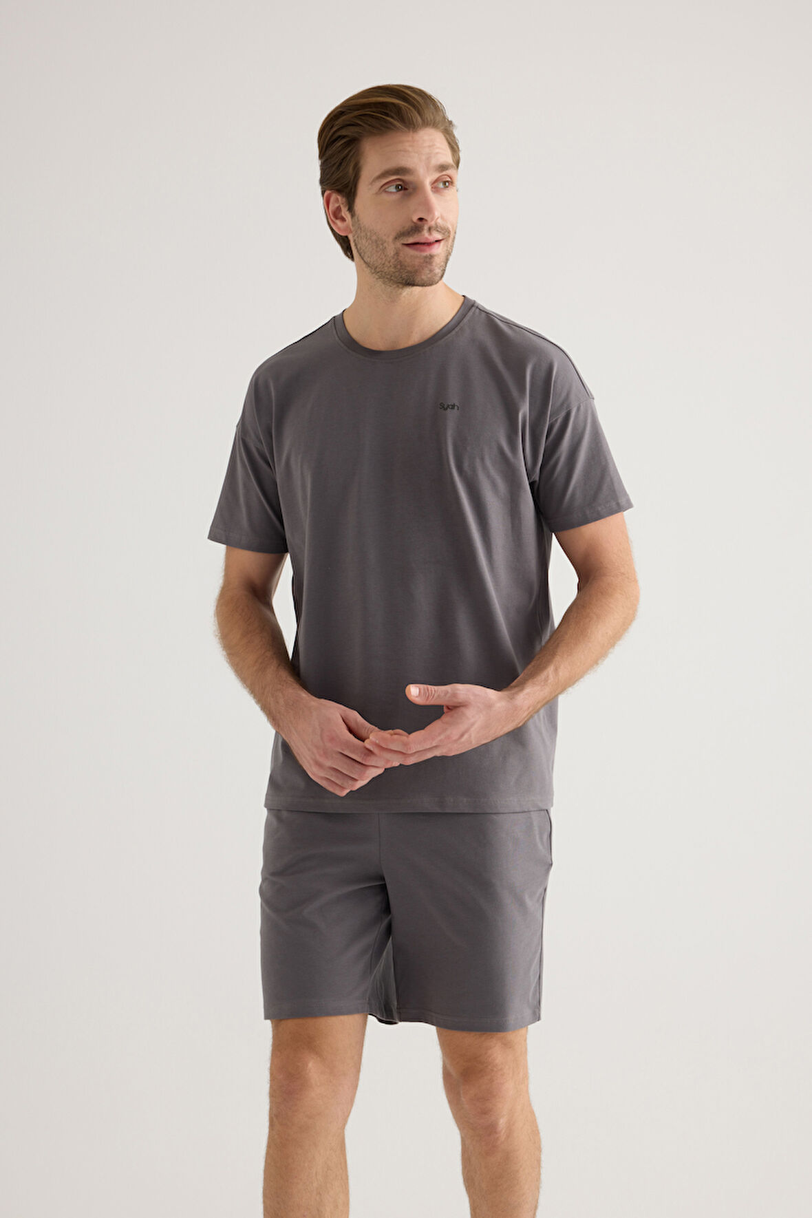 Erkek Pamuklu Kısa Kollu Pijama Üstü