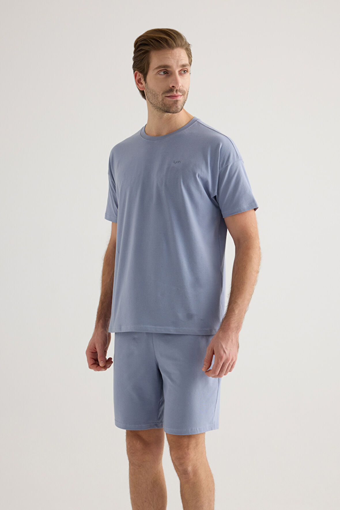 Erkek Pamuklu Kısa Kollu Pijama Üstü