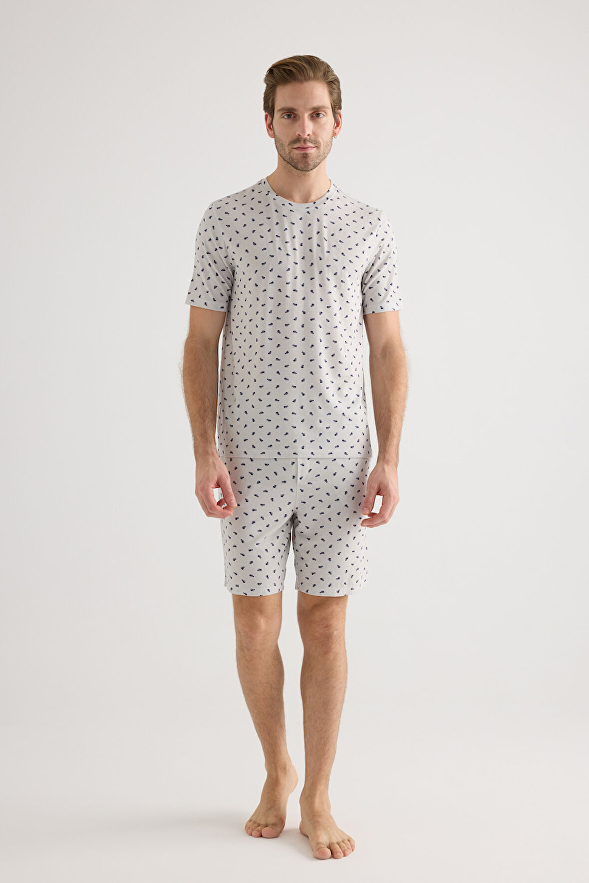 Erkek Modal Kısa Kollu Şortlu Pijama Takımı