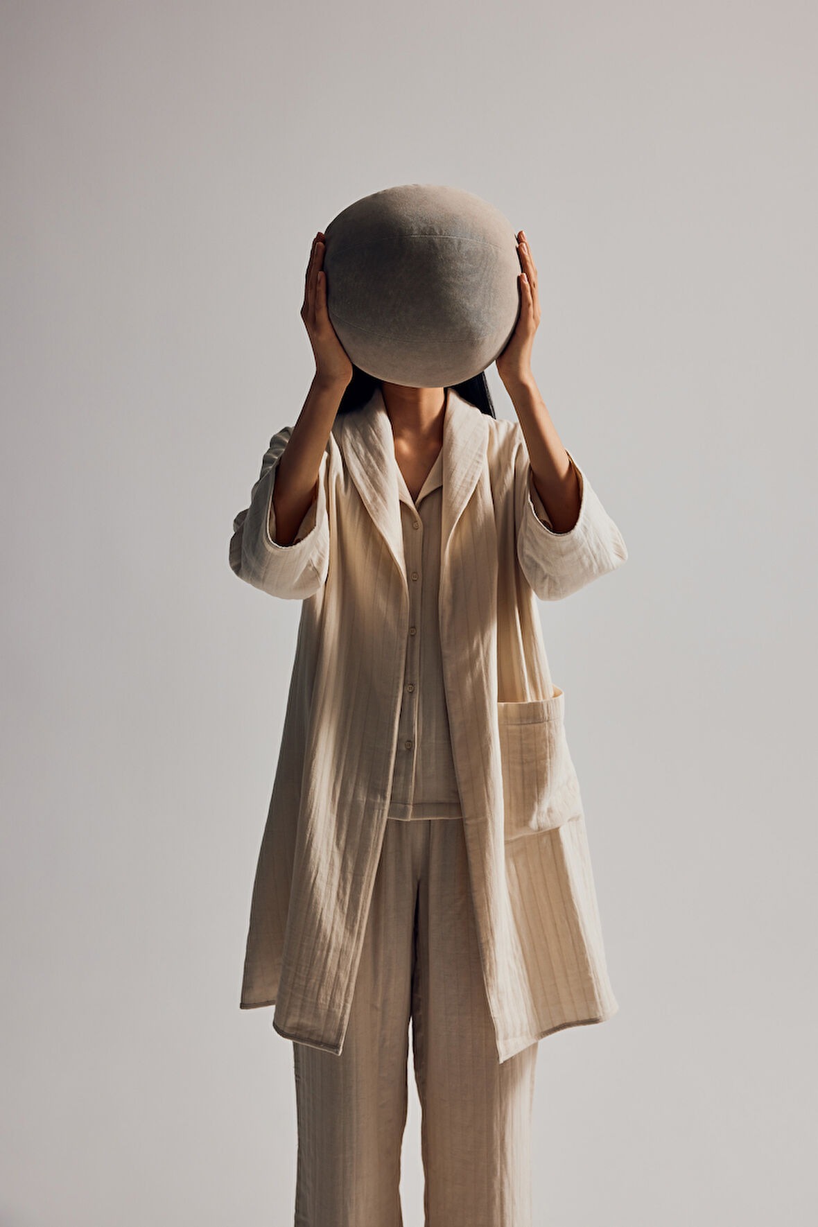 Kadın Dokuma Cep Detaylı Sabahlık