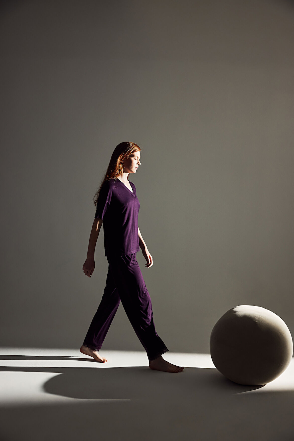 Kadın Viskon Kısa Kollu V Yaka Uzun Pijama Takımı