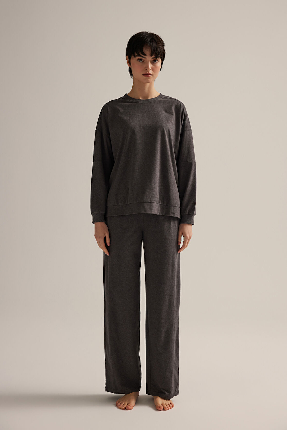 Kadın Pamuklu Uzun Kollu Pijama Takımı