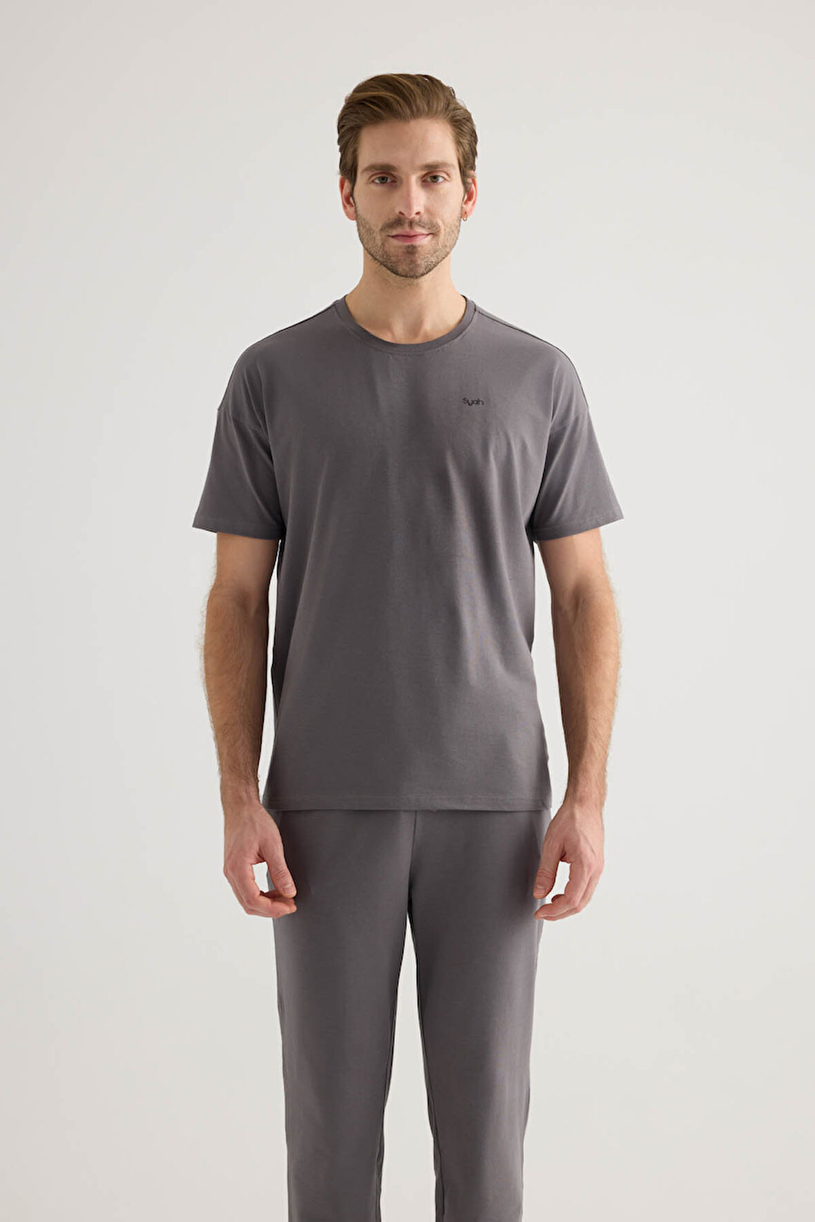 Erkek Pamuklu Kısa Kollu Pijama Üstü