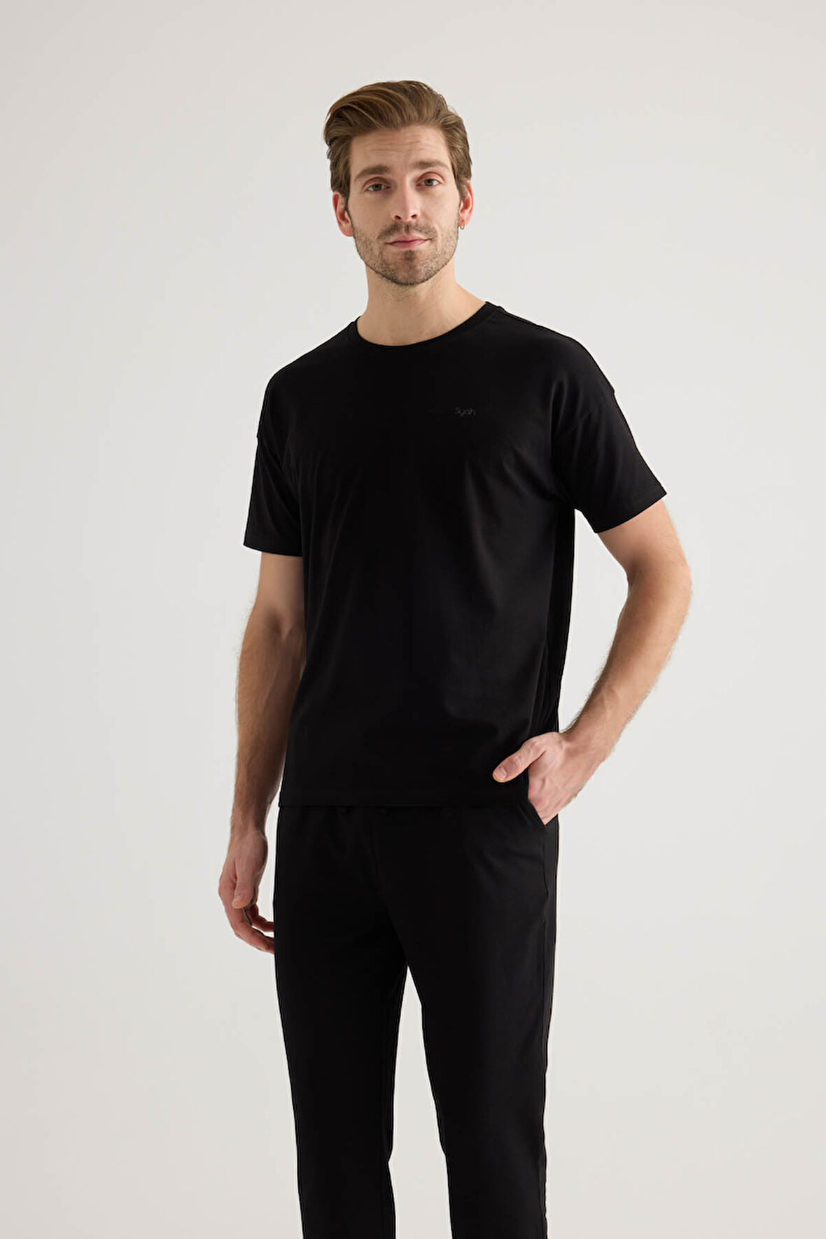 Erkek Pamuklu Kısa Kollu Pijama Üstü