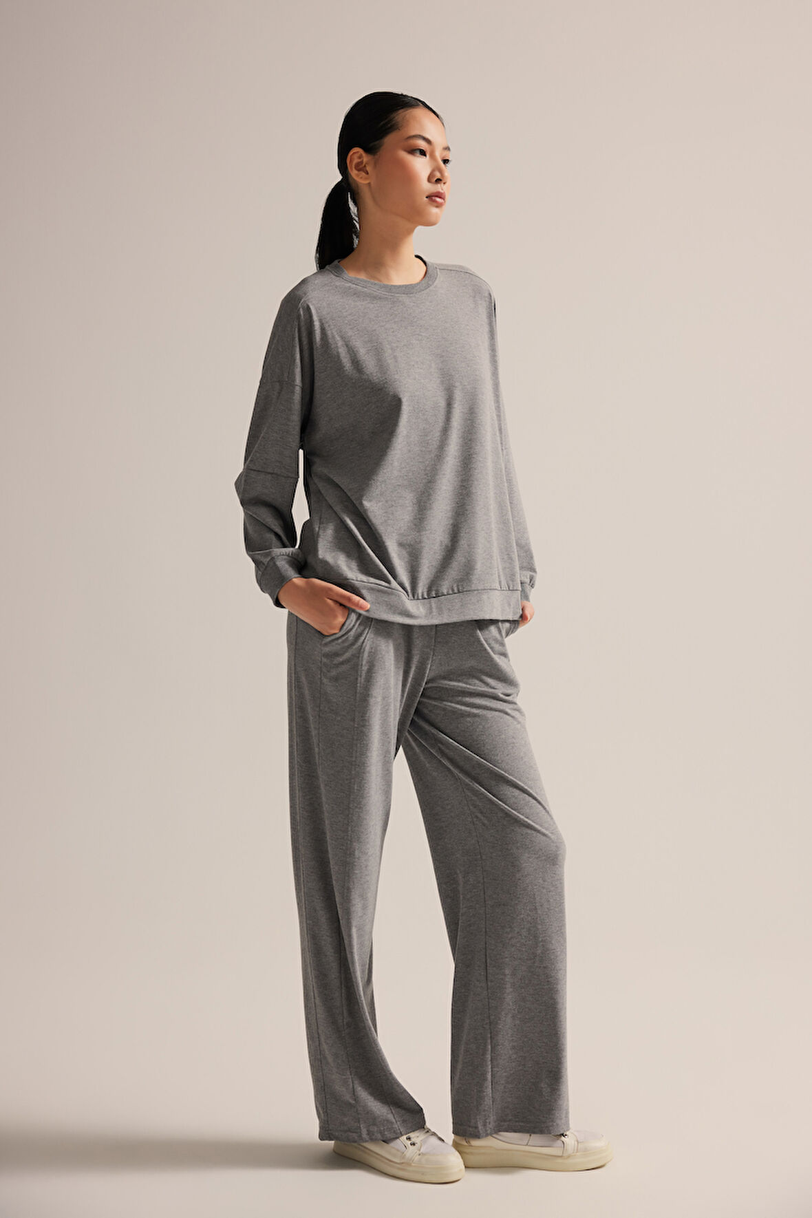 Kadın Pamuklu Uzun Kollu Pijama Takımı