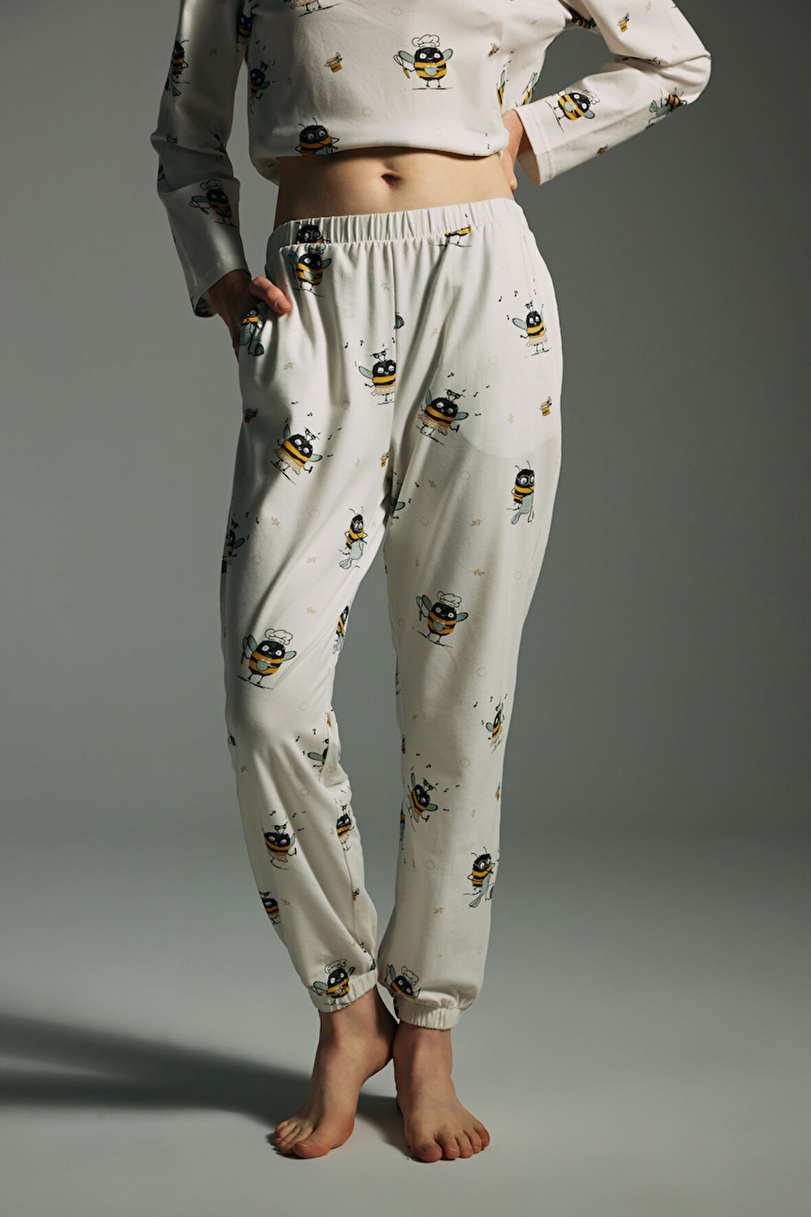 Kadın Pamuklu Cepli Uzun Pijama Altı