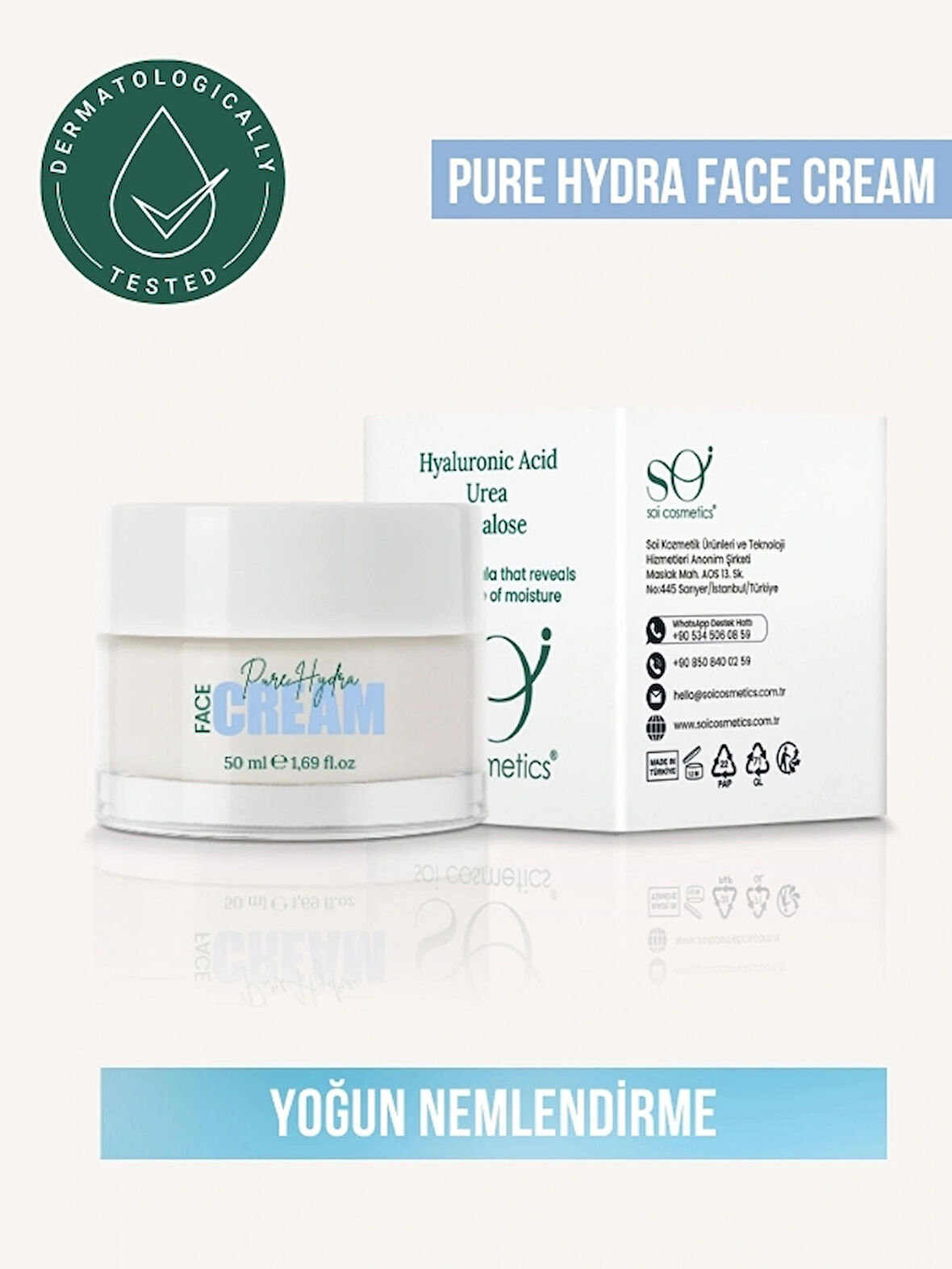 Soi Pure Hydra Krem | Yoğun Nem & Parlaklık Veren Besleyici Yüz Kremi