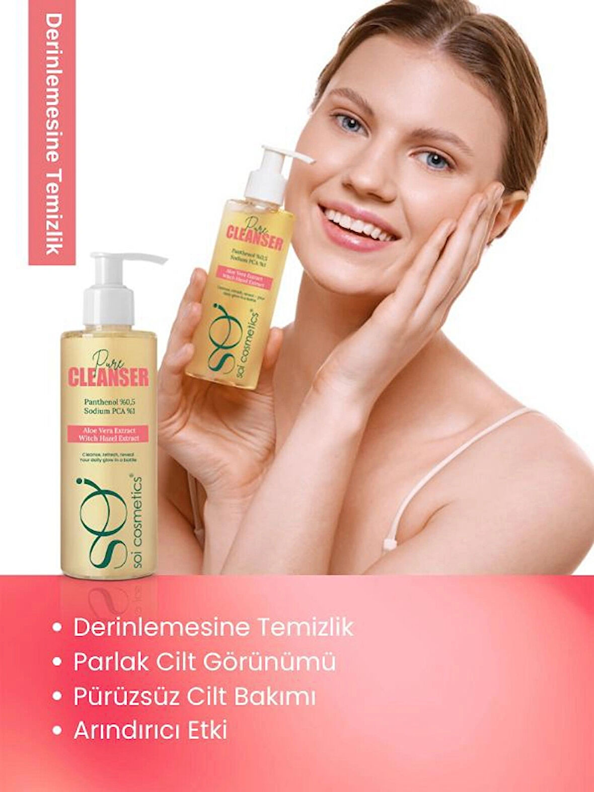 Canlandırıcı & Arındırıcı Yüz Temizleme Jeli – Niacinamide, Panthenol ve Aloe Vera İçerikli