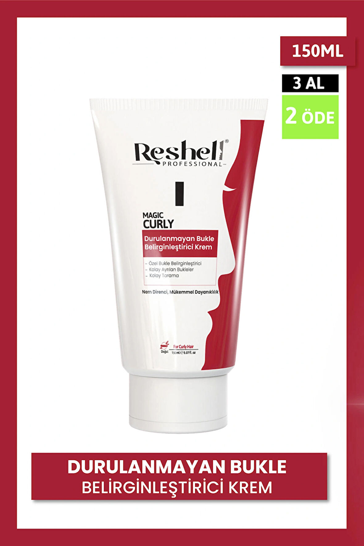 Reshell Durulanmayan Bukle Belirginleştirici Saç Bakım Kremi 150 ml