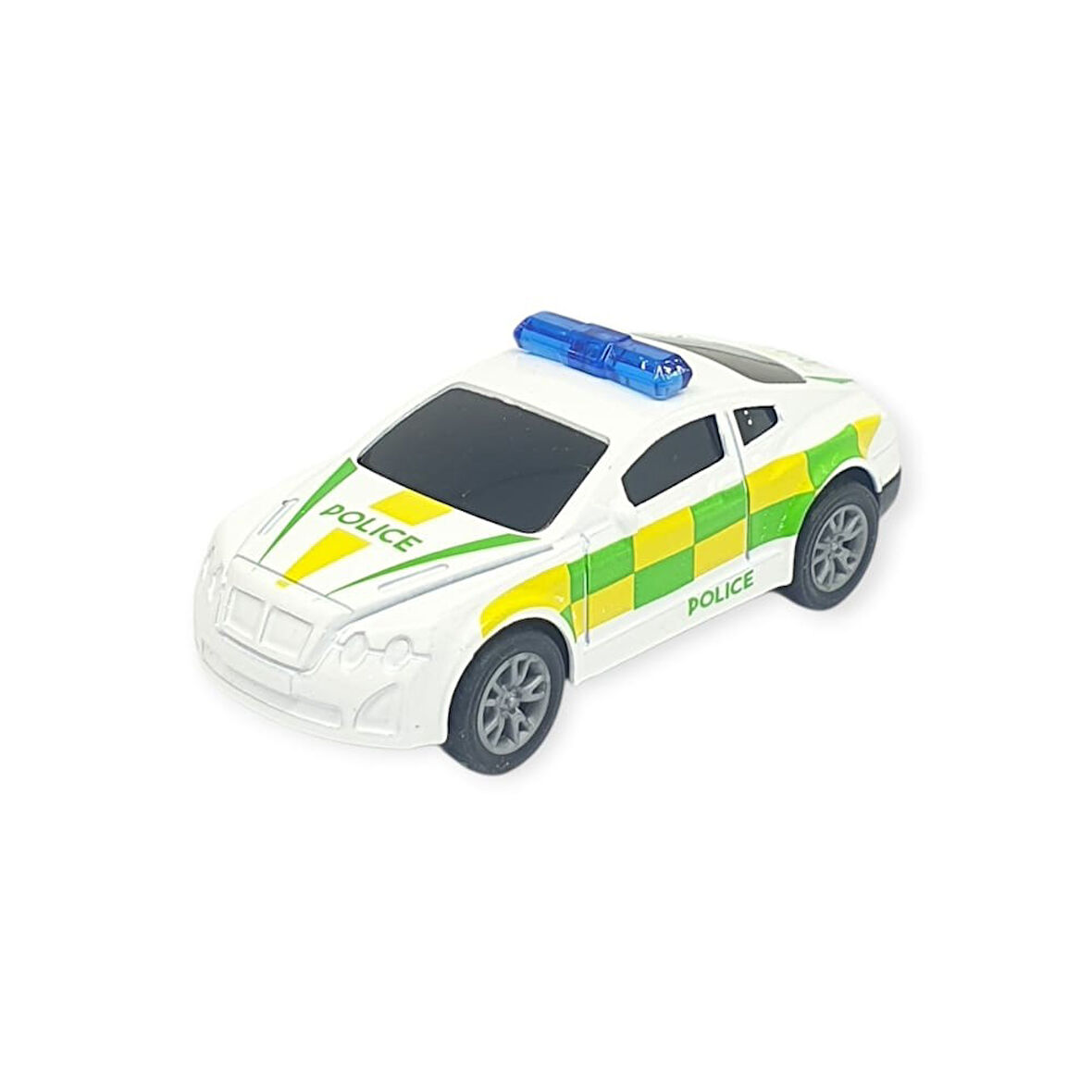 Çek Bırak Metal Küçük Arabalar 8 cm - SH40031 - Beyaz Polis Arabası