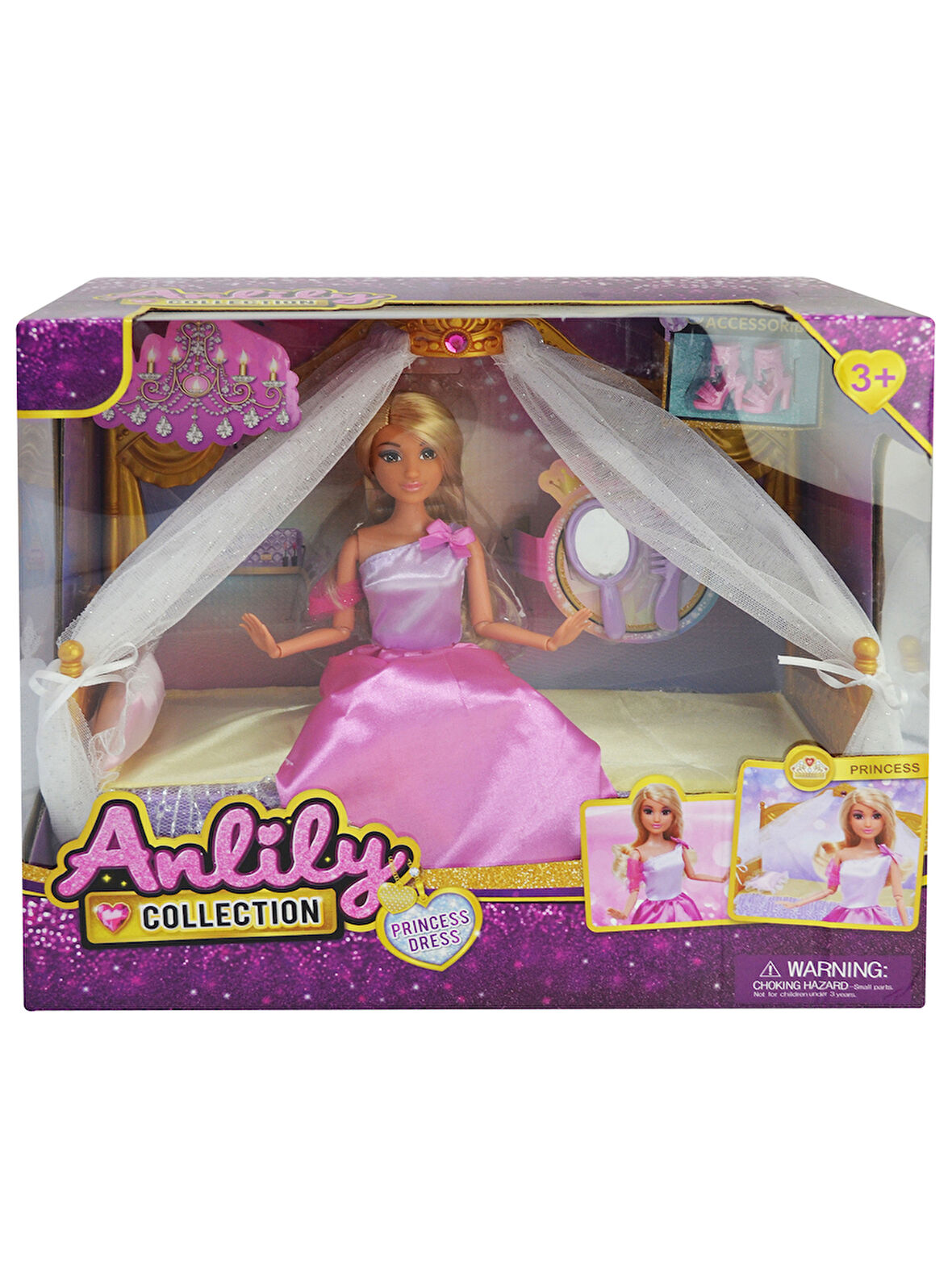 Anlily Yataklı Bebek Seti Pembe