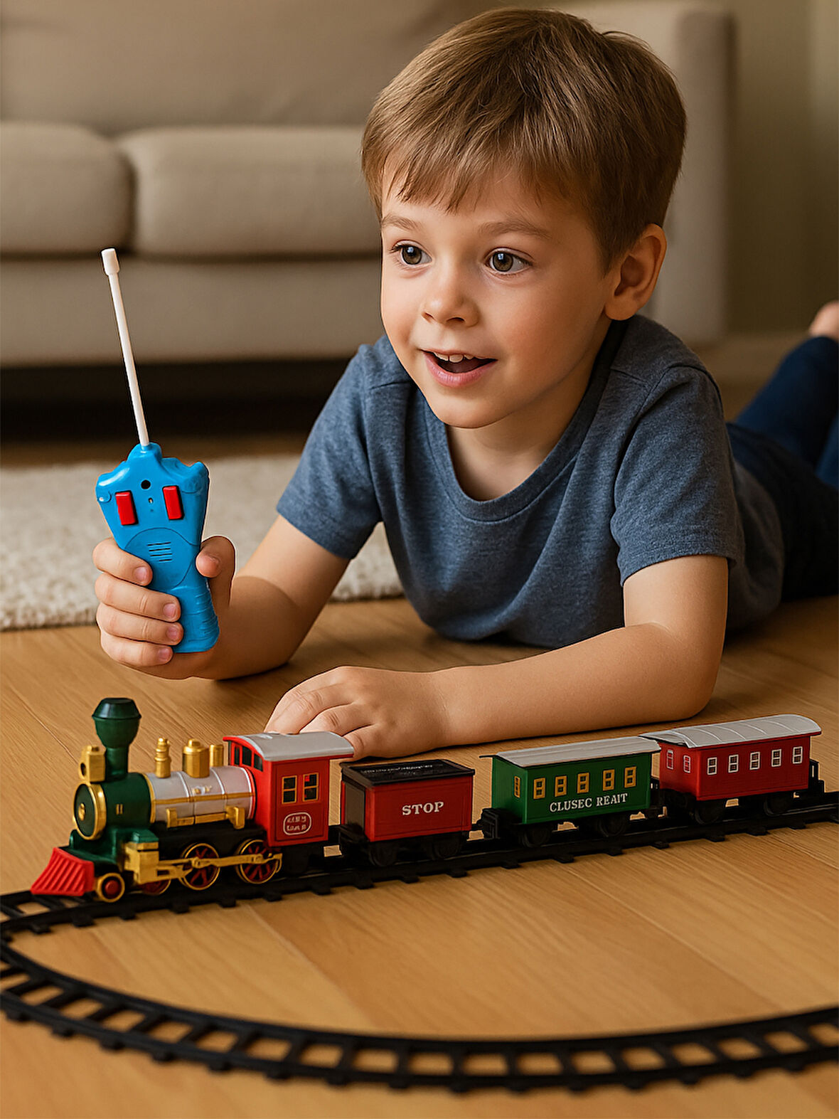 Seher Oyuncak Işıklı ve Sesli Uzaktan Kumandalı Tren Kırmızı