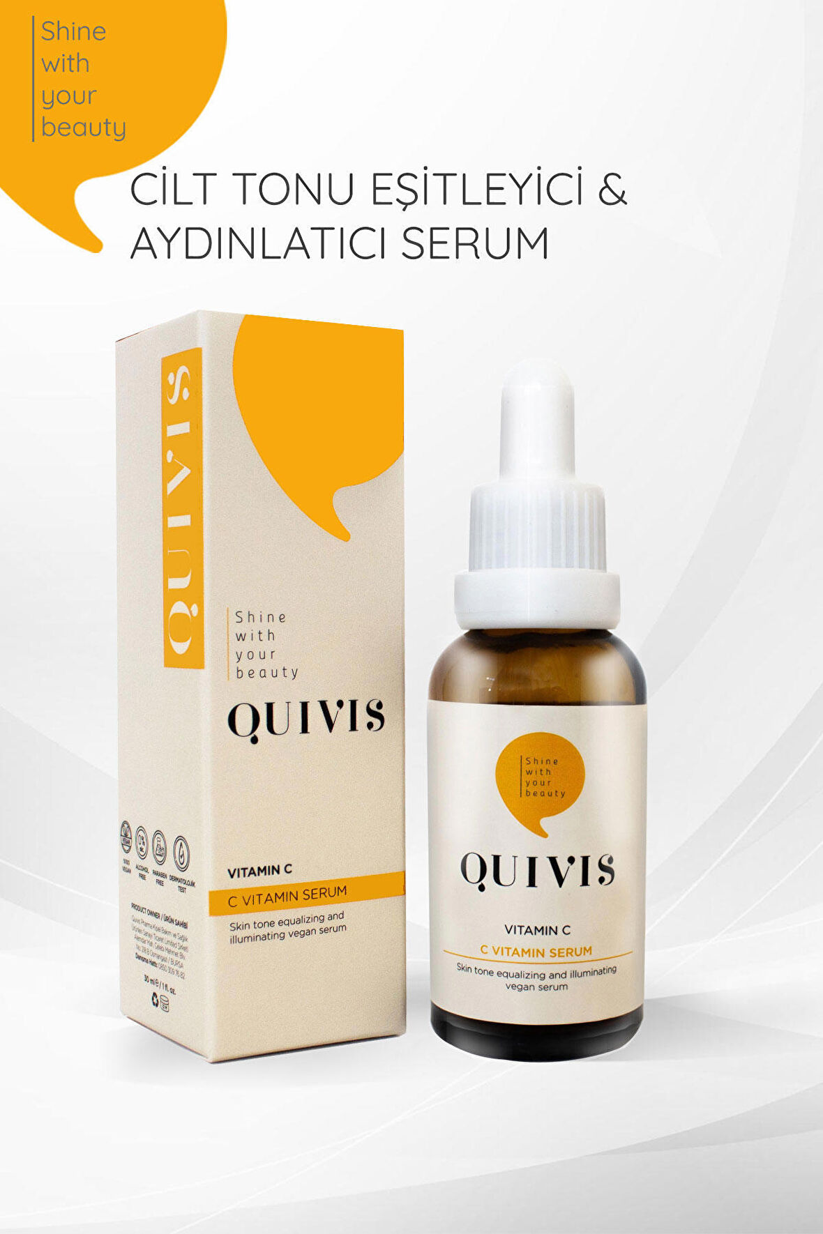 Cilt Tonu Eşitleyici ve Gözenek Sıkılaştırıcı,C Vitamini Serum 30 ML