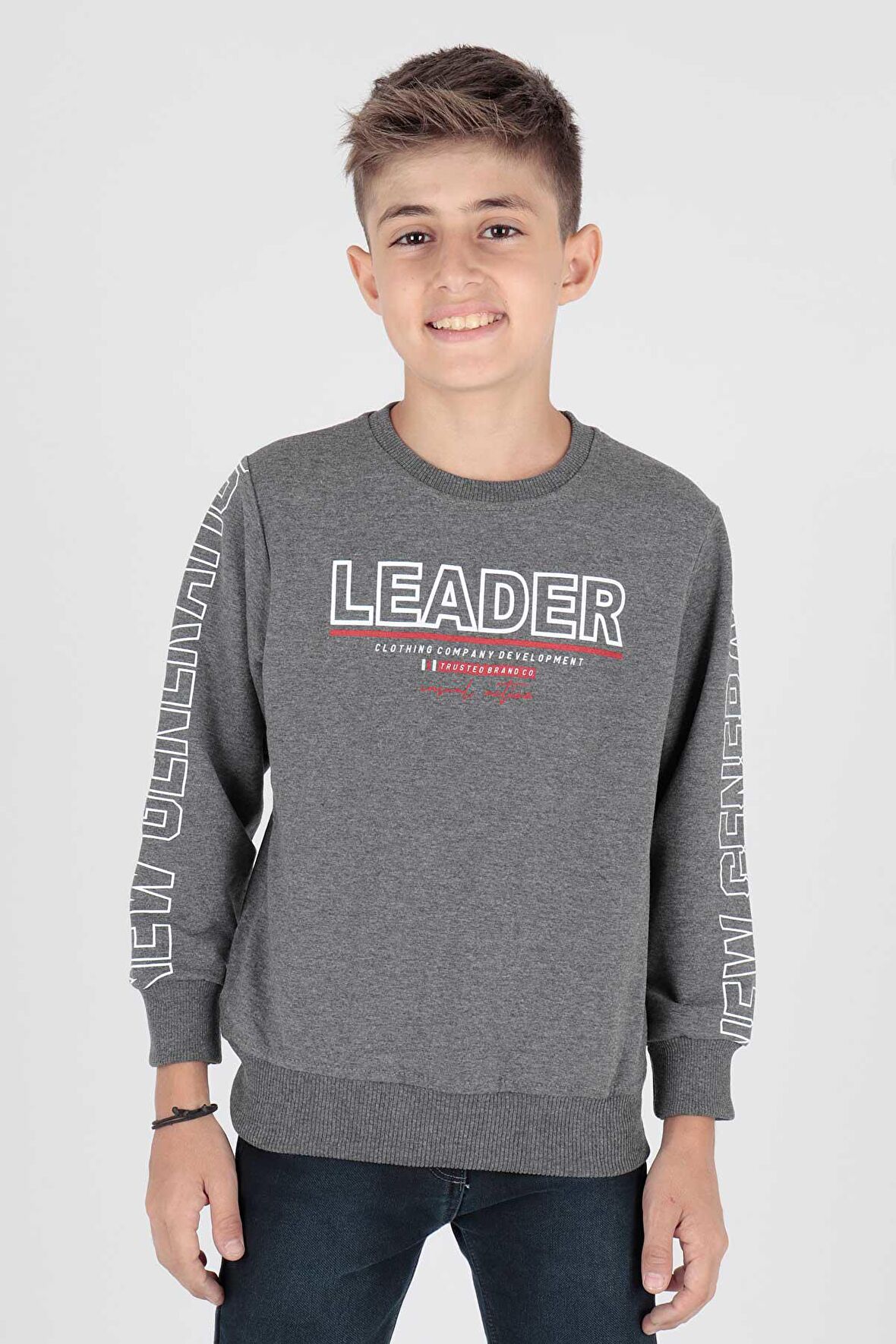 Erkek Çocuk Leader Baskılı Trend Sweatshirt Ak15091