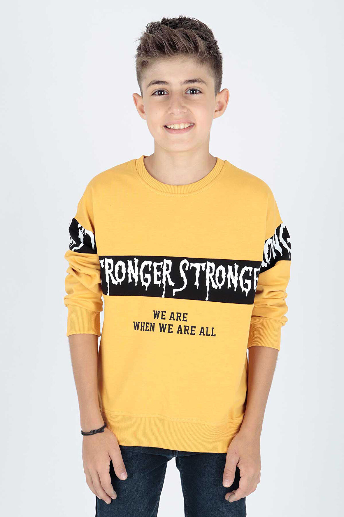 Erkek Çocuk Strong Baskılı Trend Sweatshirt Ak15106