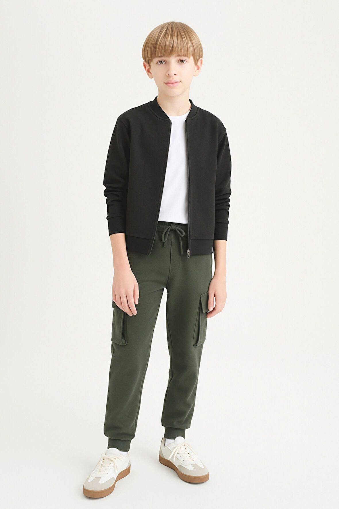 Erkek Çocuk Basic Kargo Cepli Jogger Paça Okul Eşofman Altı AK2322-1