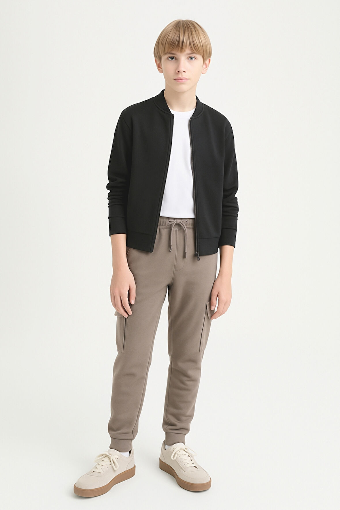 Erkek Çocuk Basic Kargo Cepli Jogger Paça Okul Eşofman Altı AK2322-1