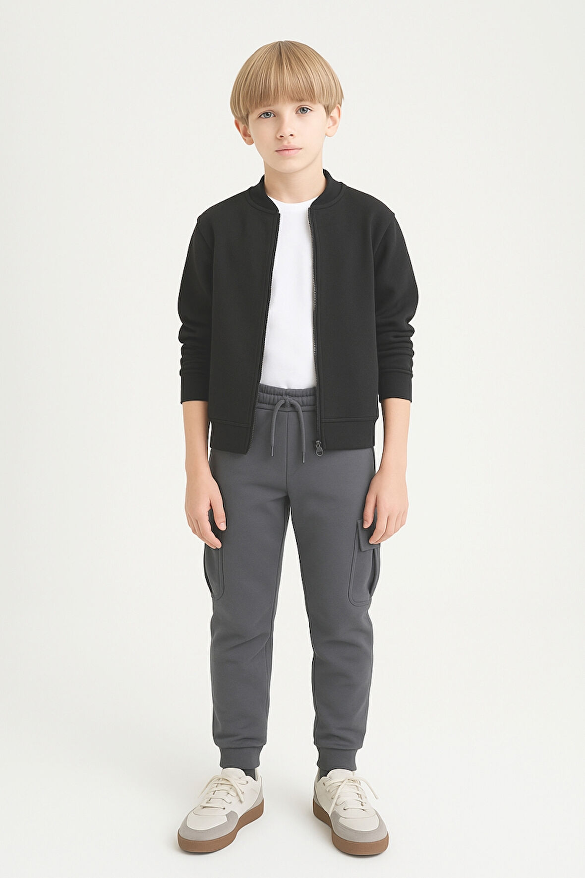 Erkek Çocuk Basic Kargo Cepli Jogger Paça Okul Eşofman Altı AK2322-1