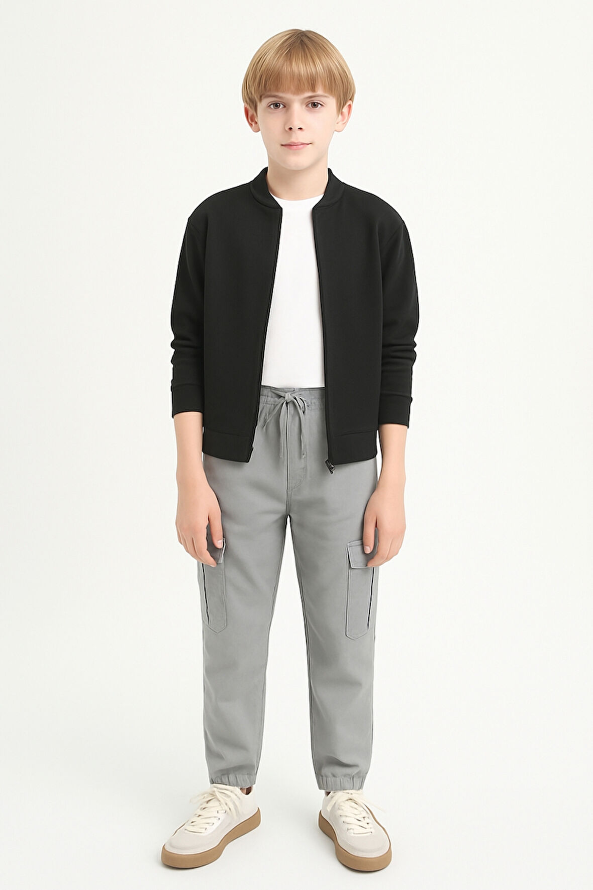 Erkek Çocuk Komando Cepli Beli Lastikli Okul Pantolonu AK1000-1-2