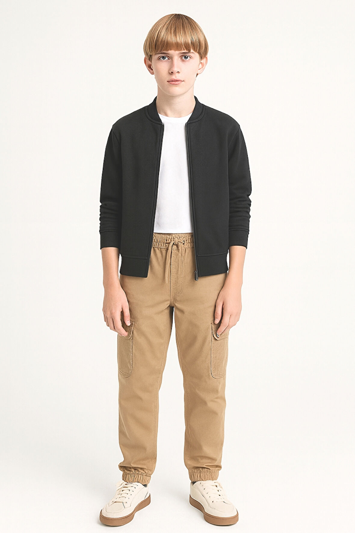 Erkek Çocuk Komando Cepli Beli Lastikli Okul Pantolonu AK1000-1-2