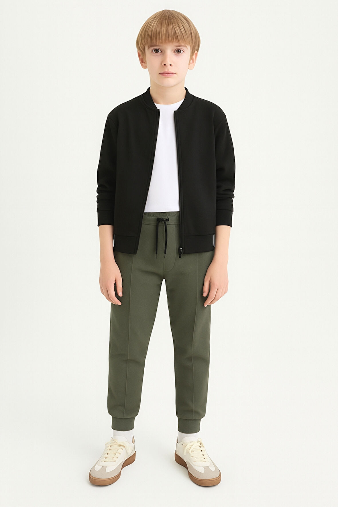 Erkek Çocuk Basic Waffle Kumaş Okul Eşofman Altı Ak2432