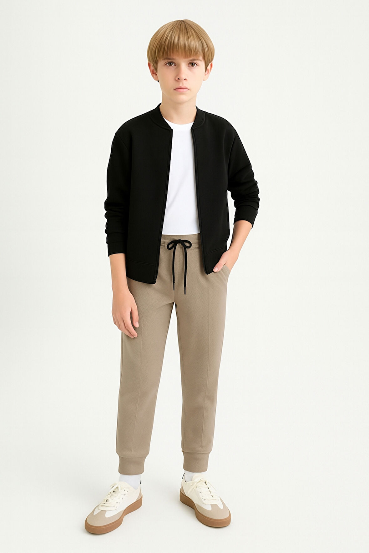 Erkek Çocuk Basic Waffle Kumaş Okul Eşofman Altı Ak2432