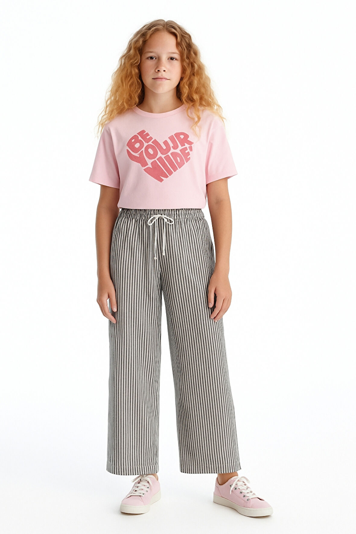 Kız Çocuk Basic Waffle Kumaş Suyolu Mevsimlik Tek Alt Ak2515-1