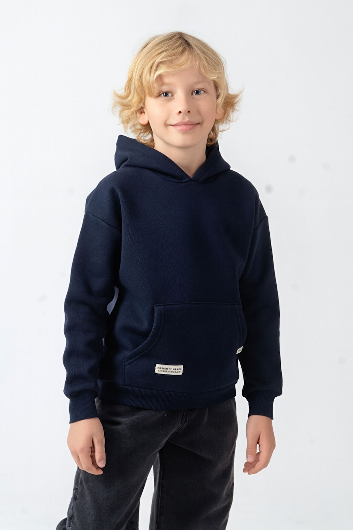 Erkek Çocuk Basic Kalın 3 İplik Kışlık Okul Sweat Ak5315