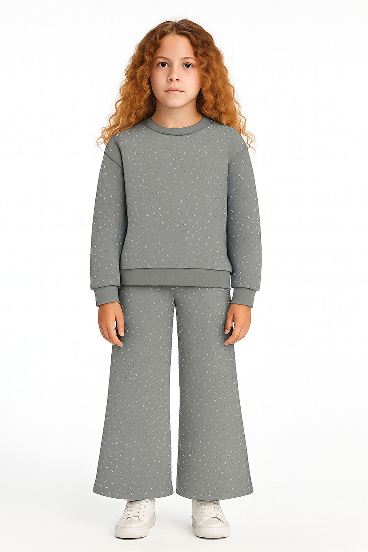 Kız Çocuk Küçük Taş İşlemeli Alt Üst Takım Ak13595