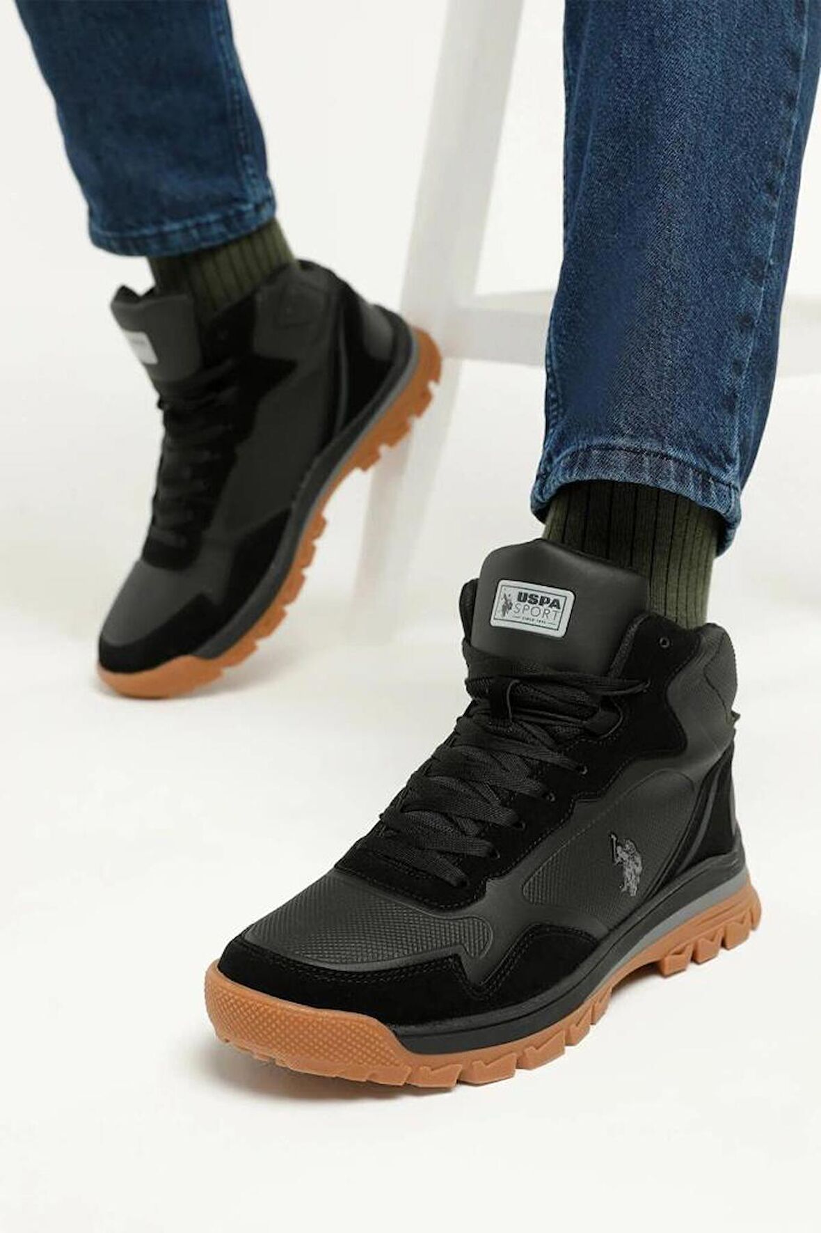 U.S Polo Assn. SAGAN HI 4PR 101811701 Erkek Bot Siyah 40-45 