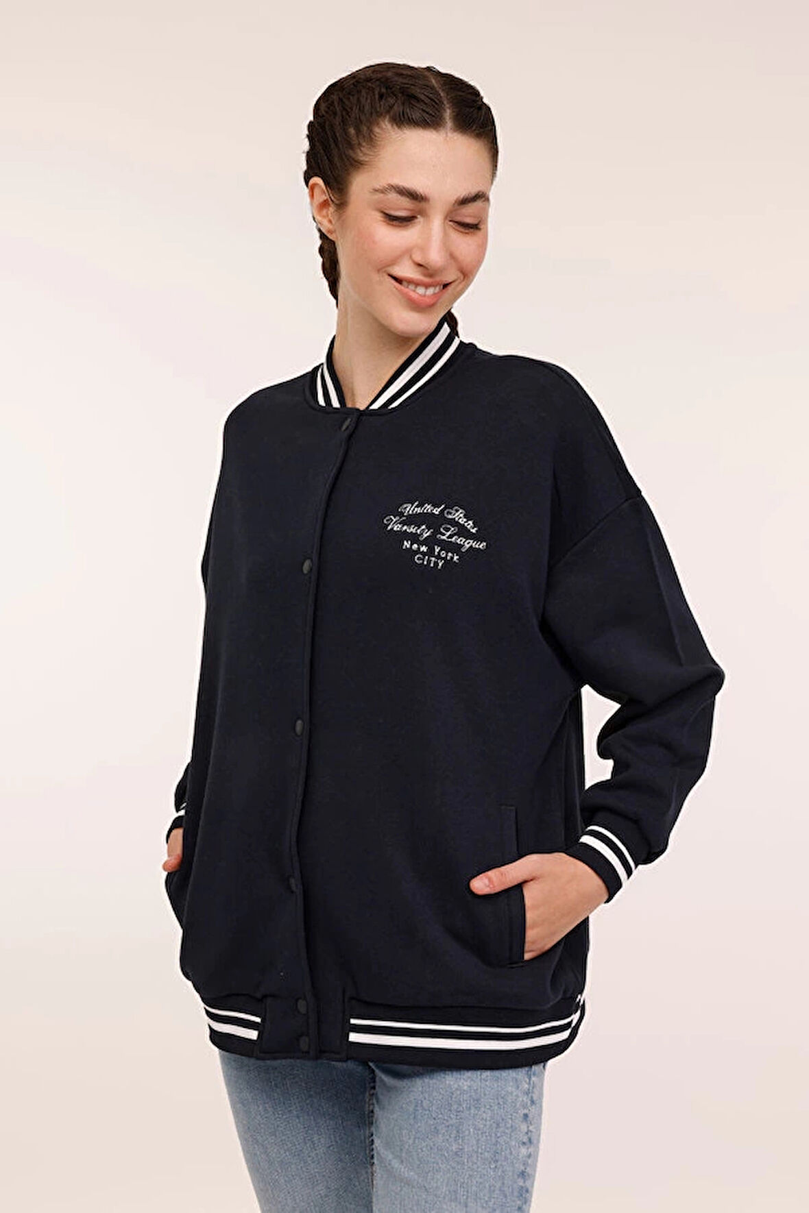 101875897 WL ESTY 18GF956 4PR Lacivert Kadın Eşofman Üstü