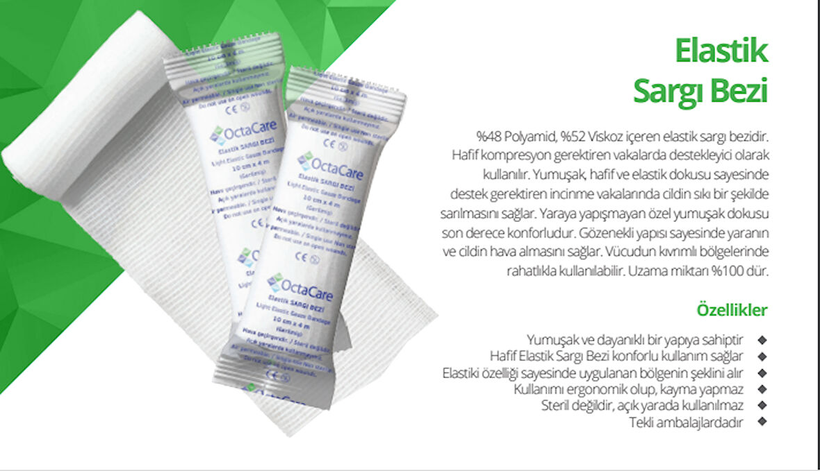 Medikalcim  Elastik Sargı Bezi 15 cm x 2 m	25 Adet